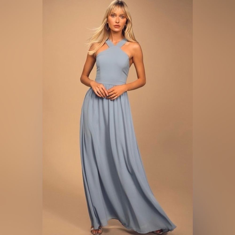 Lulus Air of Romance Light Blue Maxi Dress